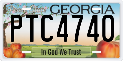 GA license plate PTC4740
