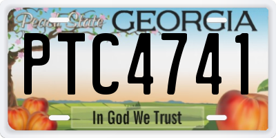 GA license plate PTC4741