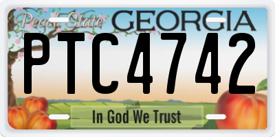 GA license plate PTC4742