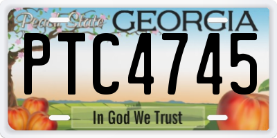 GA license plate PTC4745