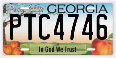 GA license plate PTC4746