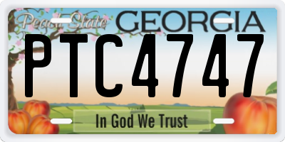 GA license plate PTC4747