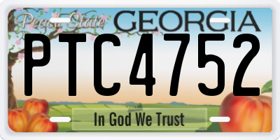 GA license plate PTC4752