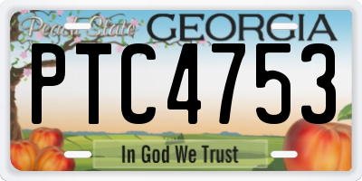 GA license plate PTC4753