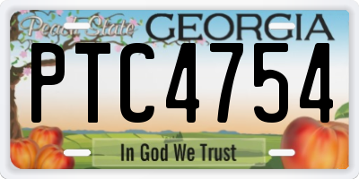 GA license plate PTC4754