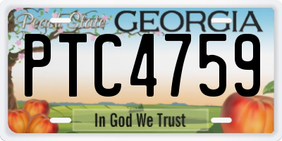 GA license plate PTC4759