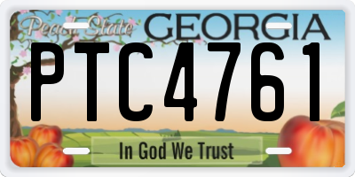 GA license plate PTC4761
