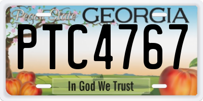GA license plate PTC4767