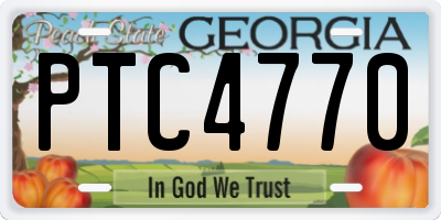 GA license plate PTC4770