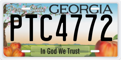 GA license plate PTC4772