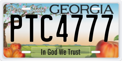 GA license plate PTC4777