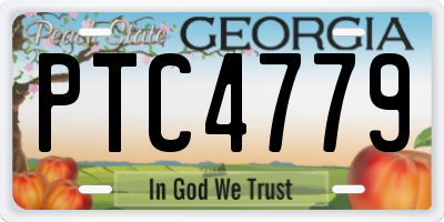GA license plate PTC4779