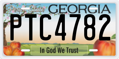 GA license plate PTC4782