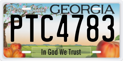 GA license plate PTC4783
