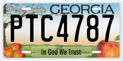 GA license plate PTC4787