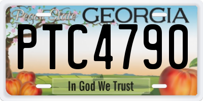 GA license plate PTC4790