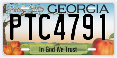 GA license plate PTC4791