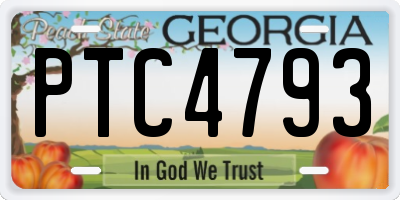 GA license plate PTC4793