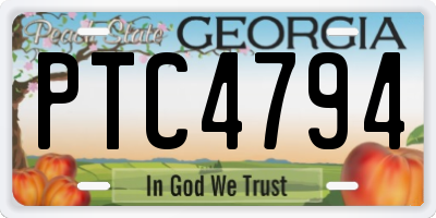 GA license plate PTC4794