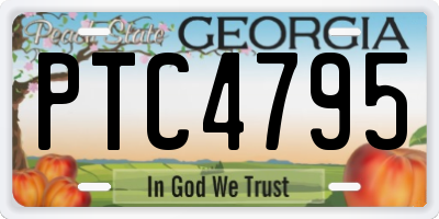 GA license plate PTC4795
