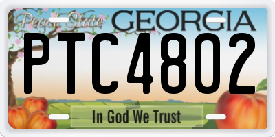 GA license plate PTC4802
