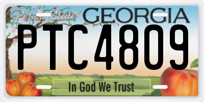 GA license plate PTC4809