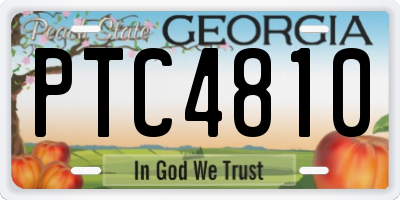 GA license plate PTC4810