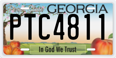 GA license plate PTC4811