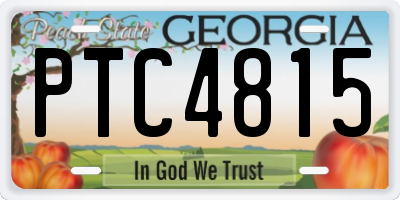 GA license plate PTC4815