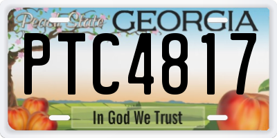 GA license plate PTC4817