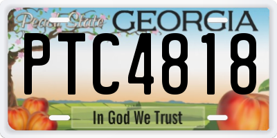 GA license plate PTC4818