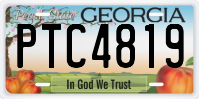 GA license plate PTC4819