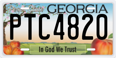 GA license plate PTC4820