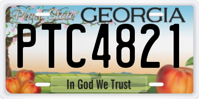 GA license plate PTC4821
