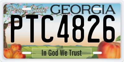 GA license plate PTC4826