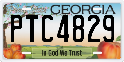 GA license plate PTC4829