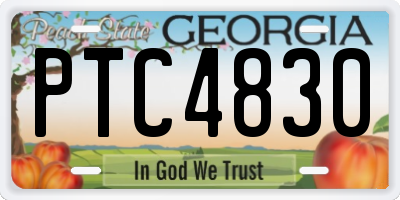 GA license plate PTC4830