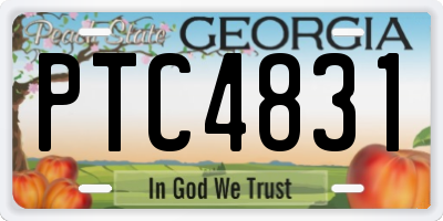 GA license plate PTC4831
