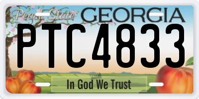 GA license plate PTC4833