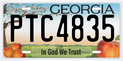GA license plate PTC4835