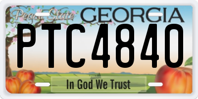 GA license plate PTC4840