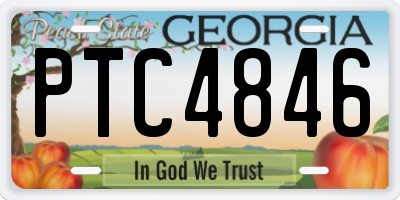 GA license plate PTC4846