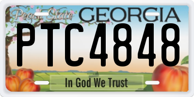 GA license plate PTC4848