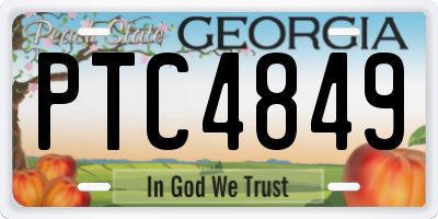 GA license plate PTC4849