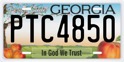 GA license plate PTC4850