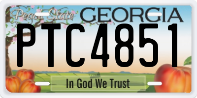 GA license plate PTC4851