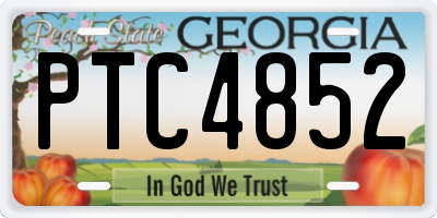 GA license plate PTC4852