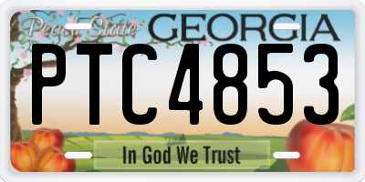 GA license plate PTC4853