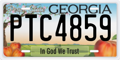 GA license plate PTC4859