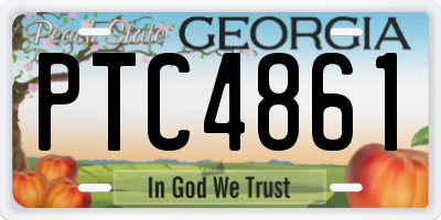 GA license plate PTC4861